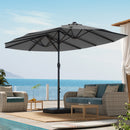 EROMMY 15 X 9 Double-Sided Outdoor Spacious Umbrella - Gray-Erommy